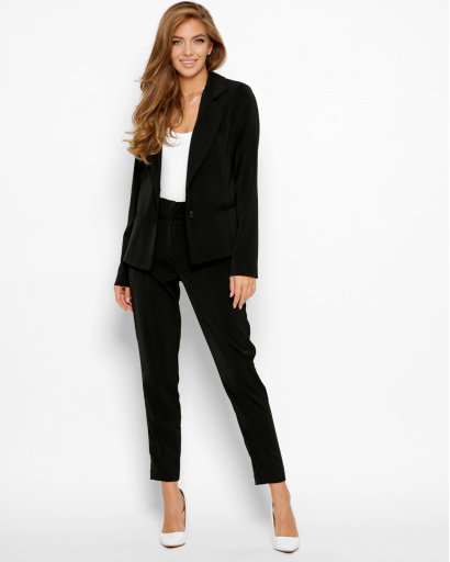 Черный деловой костюм-двойка 41039, Цвет: Черный, Размер: XS, изображение 4