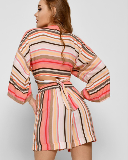 Яскравий жіночий костюм у смужку 48587, Колір: Корал, Розмір: S, зображення 7