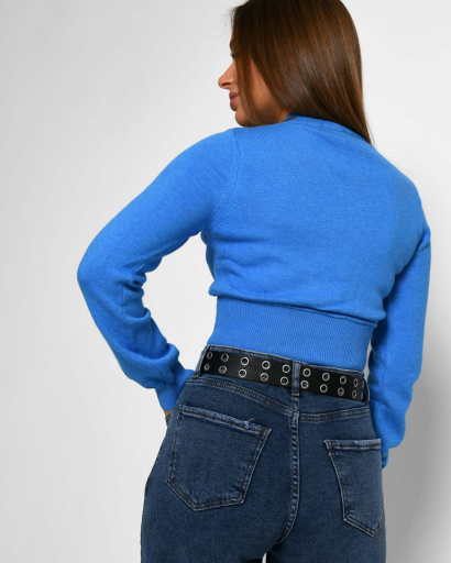 Синий женский пуловер 52405, Цвет: Синий, Размер: ONE SIZE, изображение 2