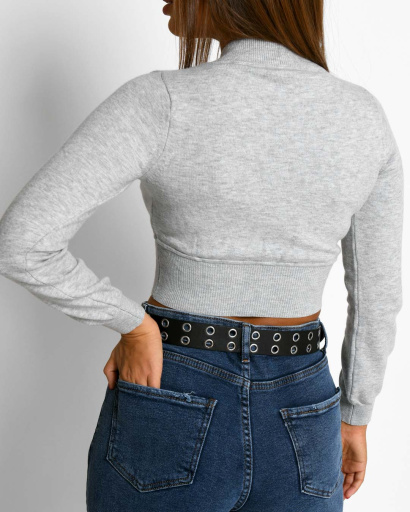 Серый женский пуловер 52407, Цвет: Серый, Размер: ONE SIZE, изображение 2