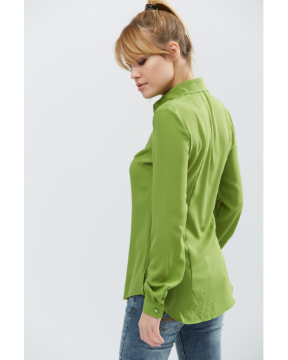 Жіноча сорочка з чорною вставкою 32211, Колір: Оливковий, Розмір: XS, зображення 3