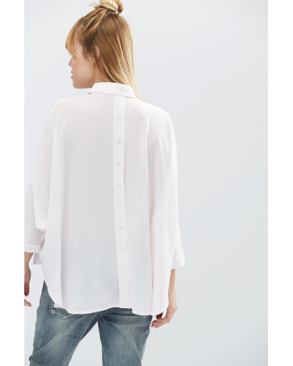 Шифоновая рубашка оверсайз цвет светло-розовый 32214, Цвет: Светло-розовый, Размер: XS, изображение 2