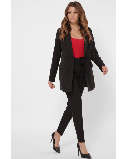 Женский костюм с пиджаком и брюками 36099, Цвет: Черный, Размер: XS, изображение 3
