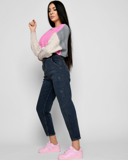 Різнокольоровий короткий светр 51214, Колір: Рожевий, Розмір: ONE SIZE, зображення 5