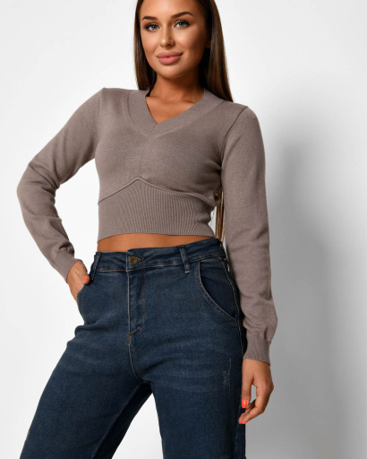 Женский пуловер капучино 51162, Цвет: Капучино, Размер: ONE SIZE, изображение 4