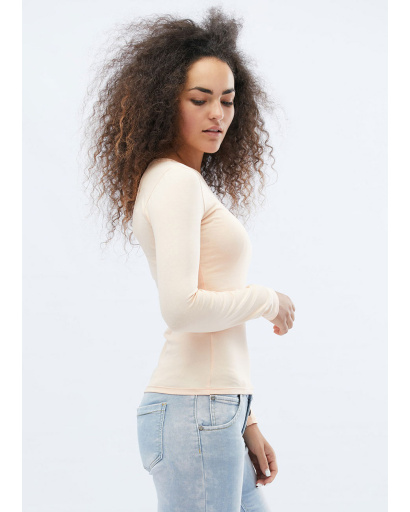 Жіночий персиковий лонгслів 32135, Колір: Персиковий, Розмір: S, зображення 2