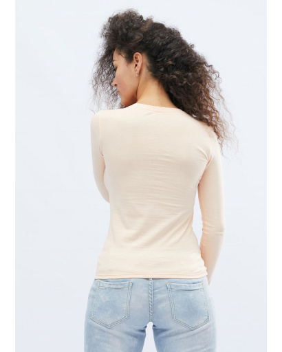 Жіночий персиковий лонгслів 32135, Колір: Персиковий, Розмір: S, зображення 3