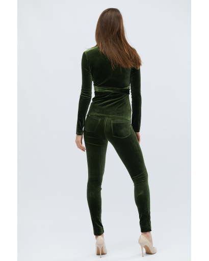 Роскошный костюм авокадо из мягкого велюра 32486, Цвет: Зеленый, Размер: S, изображение 3