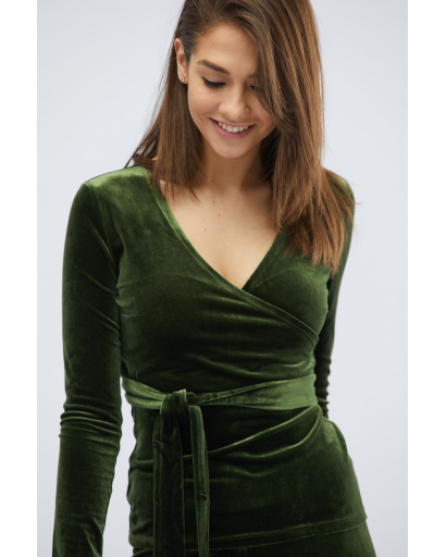 Роскошный костюм авокадо из мягкого велюра 32486, Цвет: Зеленый, Размер: S, изображение 5