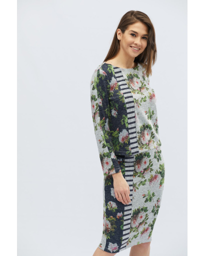 Серый костюм в цветочек 32488, Цвет: Серый, Размер: XS, изображение 2