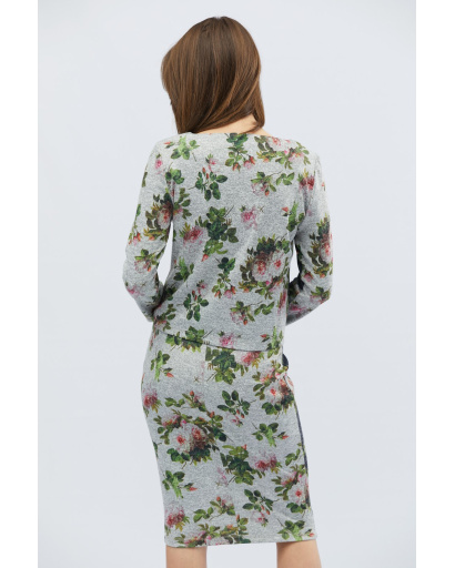 Серый костюм в цветочек 32488, Цвет: Серый, Размер: XS, изображение 3