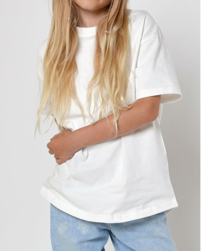 Дитяча повсякденна футболка Premium,  молоко 56020, Колір: Молочний, Розмір: 128, зображення 2