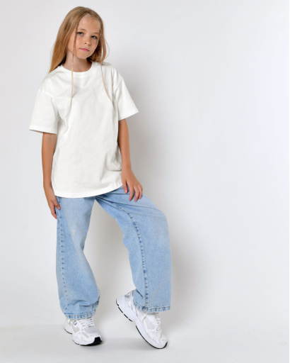 Дитяча повсякденна футболка Premium,  молоко 56020, Колір: Молочний, Розмір: 128, зображення 5