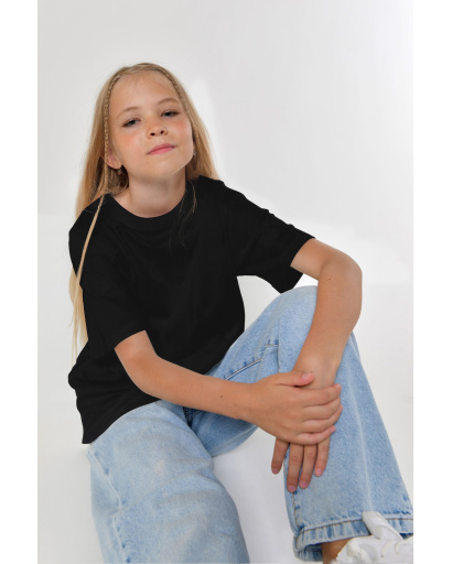 Дитяча повсякденна футболка Premium, чорний 55886, Колір: Чорний, Розмір: 140, зображення 4