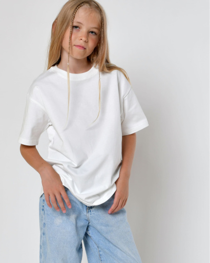 Дитяча повсякденна футболка Premium,  білий 55662, Колір: Білий, Розмір: 134, зображення 2