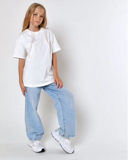 Дитяча повсякденна футболка Premium,  білий 55662, Колір: Білий, Розмір: 134, зображення 3