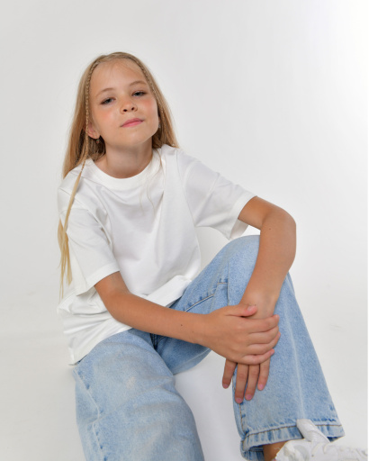 Дитяча повсякденна футболка Premium,  білий 55662, Колір: Білий, Розмір: 134, зображення 5