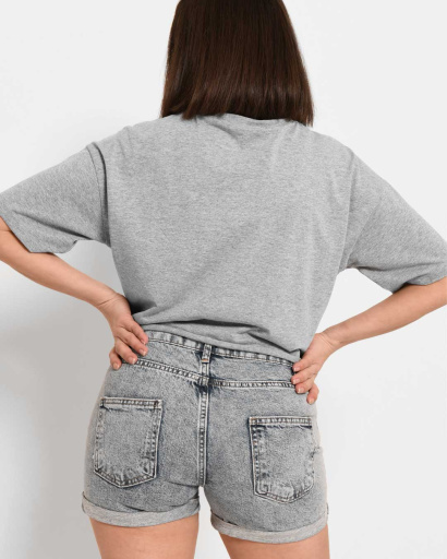 Женская серая футболка Standart на завязке Perfect is boring 57895, Цвет: Серый, Размер: L, изображение 4