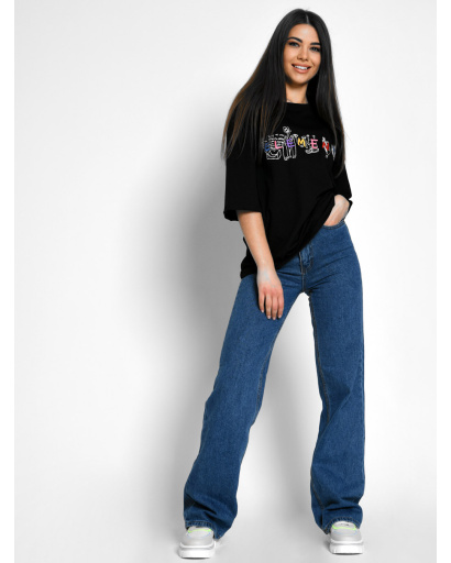 Женская черная футболка Standart с принтом Element 57911, Цвет: Черный, Размер: S, изображение 2