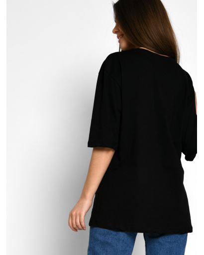 Женская черная футболка Standart с принтом Element 57911, Цвет: Черный, Размер: S, изображение 3