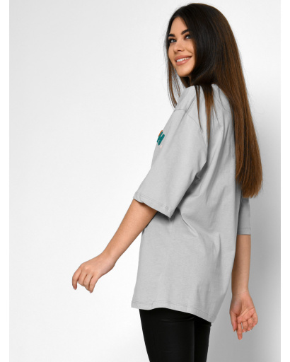 Женская серая футболка Standart с вышивкой Philosophy 57913, Цвет: Серый, Размер: S, изображение 4