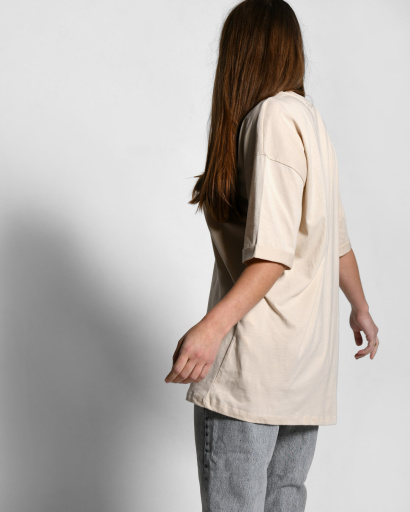 Жіноча бежева футболка Standart з вишивкою The Hamptons 57916, Колір: Бежевий, Розмір: M, зображення 2