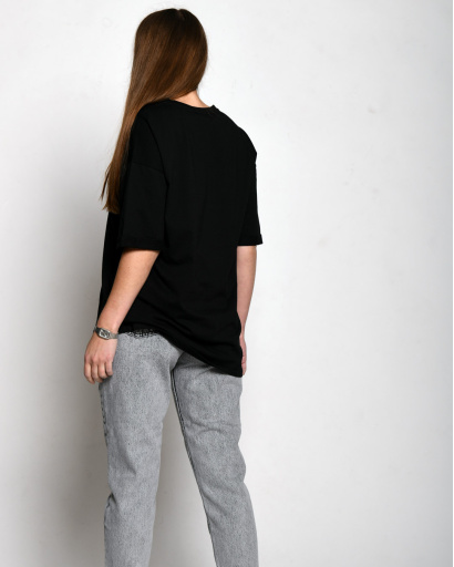 Жіноча чорна футболка Standart з вишивкою The Hamptons 57917, Колір: Чорний, Розмір: XL, зображення 2