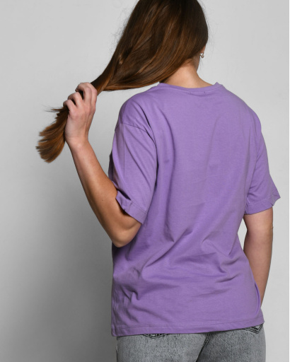 Жіноча бузкова футболка Standart з вишивкою New York 57920, Колір: Лавандовий, Розмір: S, зображення 3