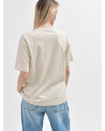 Жіноча бежева футболка Standart з вишивкою New York 57921, Колір: Бежевий, Розмір: L, зображення 3