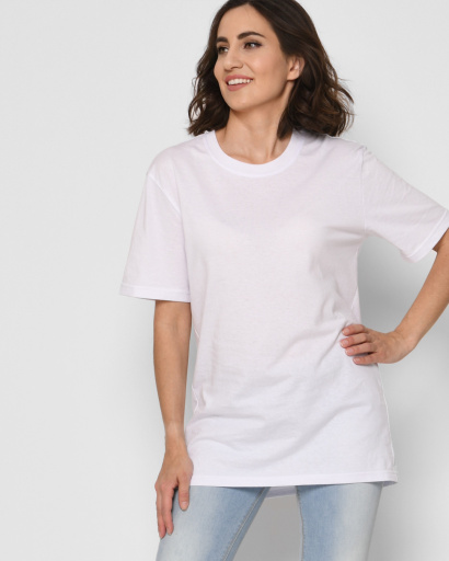 Футболка женская хлопоковая oversize Standart CRC -230-3 57796, Цвет: Белый, Размер: XS, изображение 2