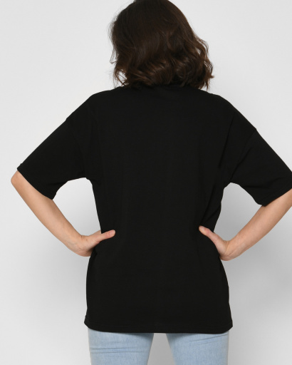 Футболка жіноча бавовняна oversize Standart CRC -230-8 57797, Колір: Чорний, Розмір: XS, зображення 2