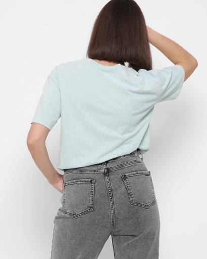 Жіноча м`ятна футболка Standart з написом Florida і малюнком дівчини 57876, Колір: М'ята, Розмір: L, зображення 5