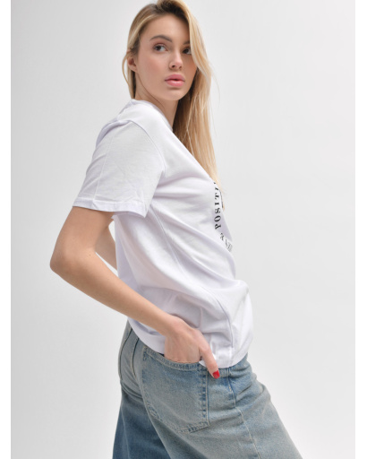 Жіноча біла футболка Standart оверсайз з принтом метелика 57928, Колір: Білий, Розмір: M, зображення 4