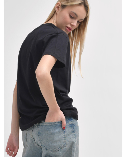 Женская черная футболка Standart с принтом London 57930, Цвет: Черный, Размер: S, изображение 2