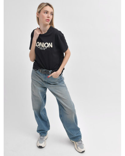 Женская черная футболка Standart с принтом London 57930, Цвет: Черный, Размер: S, изображение 4