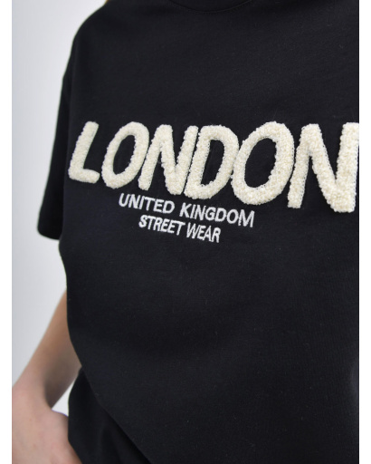 Женская черная футболка Standart с принтом London 57930, Цвет: Черный, Размер: S, изображение 5