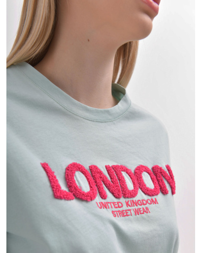 Женская мятная футболка Standart с принтом London 57931, Цвет: Мята, Размер: M, изображение 5