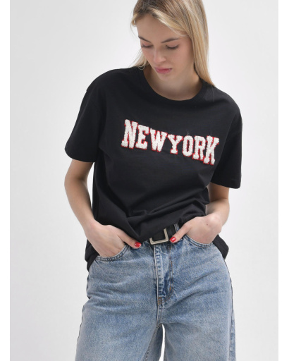 Чорна жіноча футболка Standart "NewYork" 57934, Колір: Чорний, Розмір: S, зображення 2