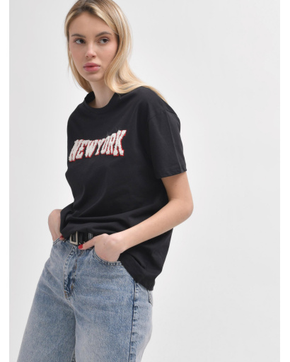 Чорна жіноча футболка Standart "NewYork" 57934, Колір: Чорний, Розмір: S, зображення 3