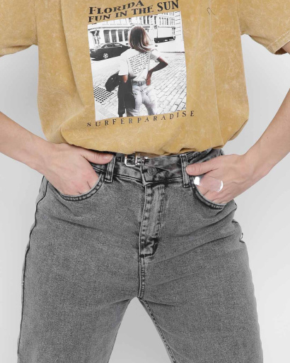 Женская горчичная футболка Standart с надписью Florida и рисунком девушки 57877, Цвет: Горчица, Размер: S, изображение 4