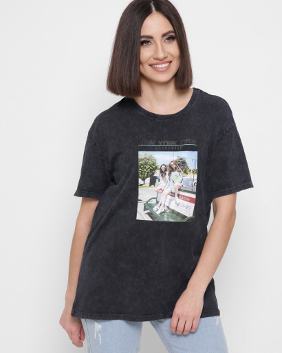 Женская черная футболка Standart с принтом и надписью New York City 57881, Цвет: Черный, Размер: S, изображение 2