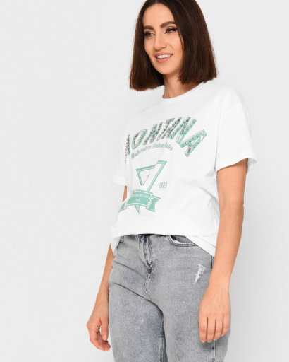 Белая женская футболка Standart с надписью Montana 57883, Цвет: Белый, Размер: M, изображение 3