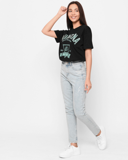 Черная женская футболка Standart с надписью Montana 57884, Цвет: Черный, Размер: S, изображение 3