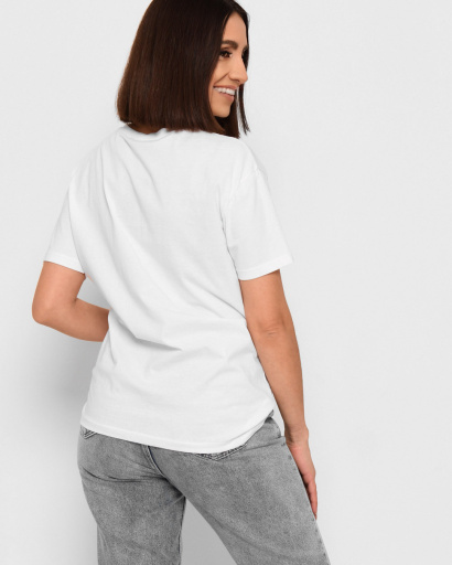 Жіноча біла футболка з принтом і написом Sunset 57886, Колір: Білий, Розмір: M, зображення 4