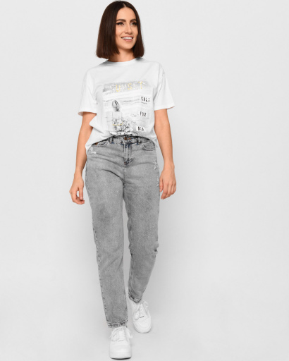 Жіноча біла футболка з принтом і написом Sunset 57886, Колір: Білий, Розмір: M, зображення 3