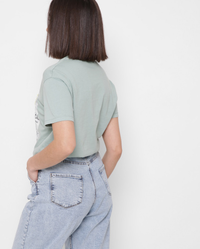 Молодежная хлопковая футболка 57887, Цвет: Мята, Размер: L, изображение 3