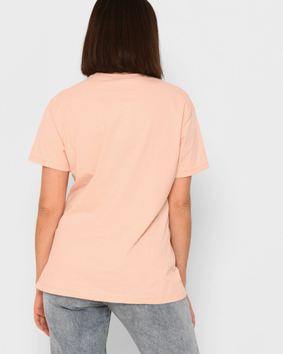 Жіноча персикова футболка з принтом і написом Sunset 57888, Колір: Персиковий, Розмір: M, зображення 5