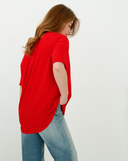 Женская длинная футболка Standart, красный 57869, Цвет: Красный, Размер: XS, изображение 4