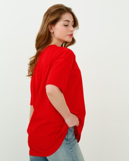 Женская длинная футболка Standart, красный 57869, Цвет: Красный, Размер: XS, изображение 5