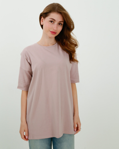 Женская длинная футболка Standart, розовый 57870, Цвет: Светло-розовый, Размер: XS, изображение 4